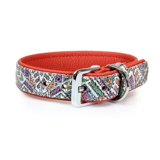 Hundehalsband Casablanca Mosaik / Rubyred Breite 40 mm / Lnge 60 cm