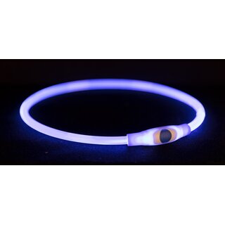 Trixie Flash Leuchtring USB blau L-XL: 65 cm/ 8 mm