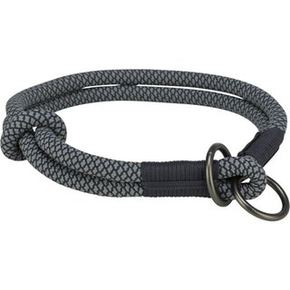 Trixie Soft Rope Zug-Stopp-Halsband, schwarz/grau S - 35 cm/ 6 mm