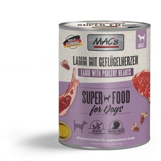 MAC�s Dog Lamm & Gefl�gelherzen 800 g Dose