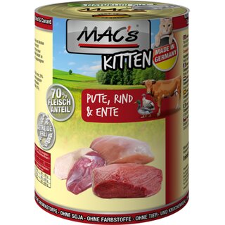 MACs Cat Kitten Pute, Rind, Ente 400 g Dose