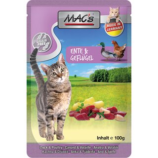 MACs Cat Pouch Pack Ente & Geflügel mit Apfel und Kräutermix