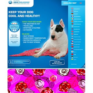 Aqua CoolKeeper Kühlmatte für Tiere Gr. 11 XL 90cmx80cm Roses