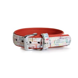 Hundehalsband Casablanca Kreide / Rubyred