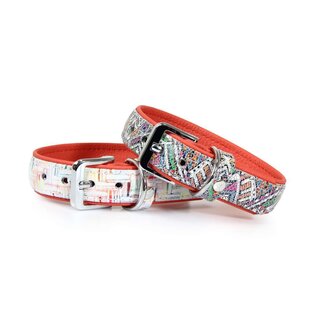 Hundehalsband Casablanca Kreide / Rubyred