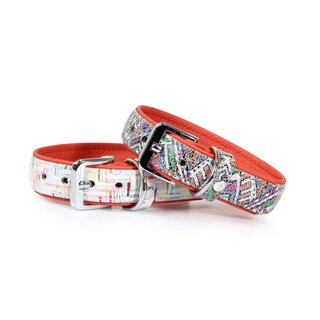 Hundehalsband Casablanca Mosaik / Rubyred Breite 40 mm / Lnge 60 cm