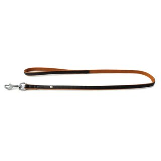 Hundeleine Denver Schwarz / Cognac Breite 14 mm / Lnge 100 cm