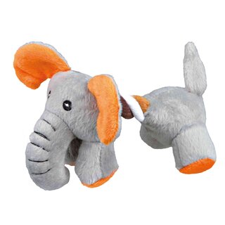 Trixie Spielfigur Elefant oder Hund mit Tau, 17 cm
