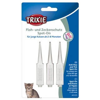 Trixie Floh- und Zeckenschutz Spot-On für: junge Katzen ab 2-8 Monate 3 × 0,6 ml