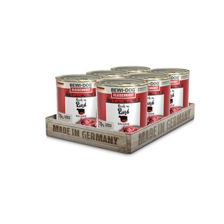 12 Dosen  800 g BEWI DOG fleischkost Reich an Rind versandkostenfrei