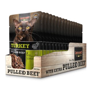 LEONARDO Turkey + extra pulled Beef Karton (16 x 70 g)