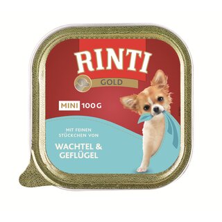 Rinti Gold mini, 100 g Wachtel & Geflügel