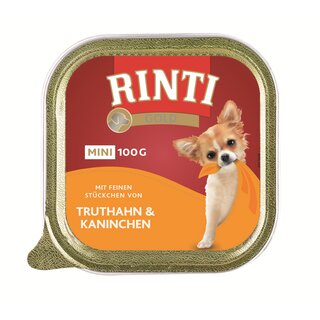Rinti Gold mini, 100 g Truthahn & Kaninchen