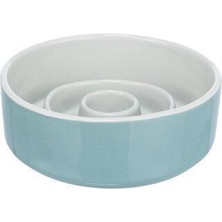 Trixie Slow Feeding Keramiknapf, grau/blau 0,45 l/ 14 cm