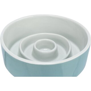 Trixie Slow Feeding Keramiknapf, grau/blau 0,45 l/ 14 cm