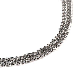 Sprenger Halskette, 2-reihig, flach geschliffene Glieder - Edelstahl Rostfrei, 2,0 mm