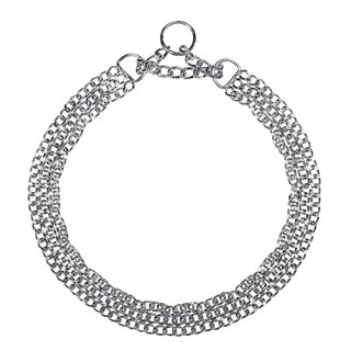Sprenger Halskette, 3-reihig, flach geschliffene Glieder - Stahl verchromt, 2,0 mm 45 cm