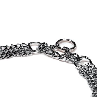 Sprenger Halskette, 3-reihig, flach geschliffene Glieder - Stahl verchromt, 2,0 mm 45 cm