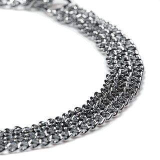 Sprenger Halskette, 3-reihig, flach geschliffene Glieder - Stahl verchromt, 2,0 mm 65 cm