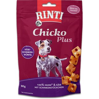 Rinti Chicko Plus Kse-Schinken-Wrfel, 80 g