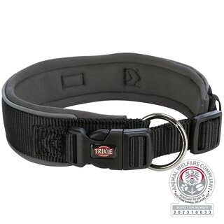 Trixie Premium Halsband, extra breit schwarz/grafit L 46 bis 55 cm 50 mm breit