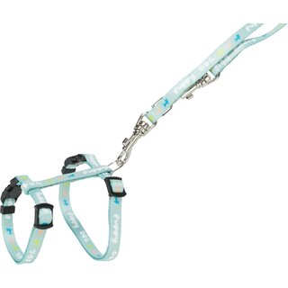 Trixie Junior Welpen-H-Geschirr mit Leine S-M (23?34 cm/8 mm) hellgrau
