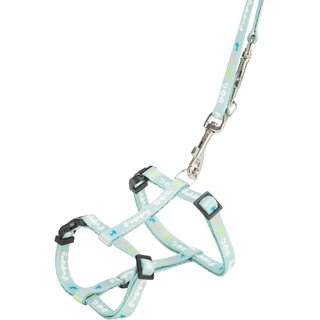 Trixie Junior Welpen-H-Geschirr mit Leine S-M (23?34 cm/8 mm) hellgrau