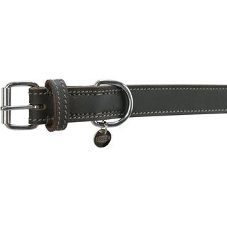 Trixie Rustic Fettleder-Halsband, grau, L-XL: 57?66 cm/30 mm