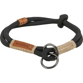 Trixie BE NORDIC Zug-Stopp-Halsband, schwarz/sand L - 50 cm/ 13 mm
