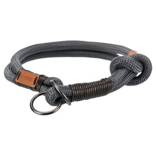 Trixie BE NORDIC Zug-Stopp-Halsband, dunkelgrau/braun M - 45 cm/ 8 mm