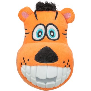Trixie Hundespielzeug Tigerkopf mit Quietscher, 16 cm