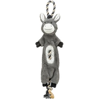 Trixie Hundespielzeug Pl�sch-Esel am Tau, 66 cm
