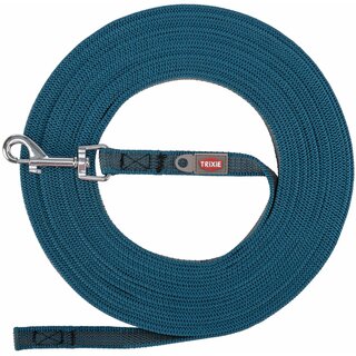 Trixie Schleppleine, gummiert, petrol S-M: 15 m/15 mm