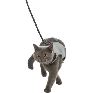 Trixie Softgeschirr mit Leine, 28-42 cm, 1.20 m, grau
